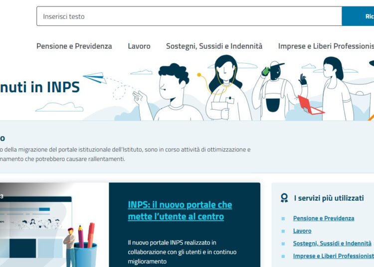 Home page sito inps